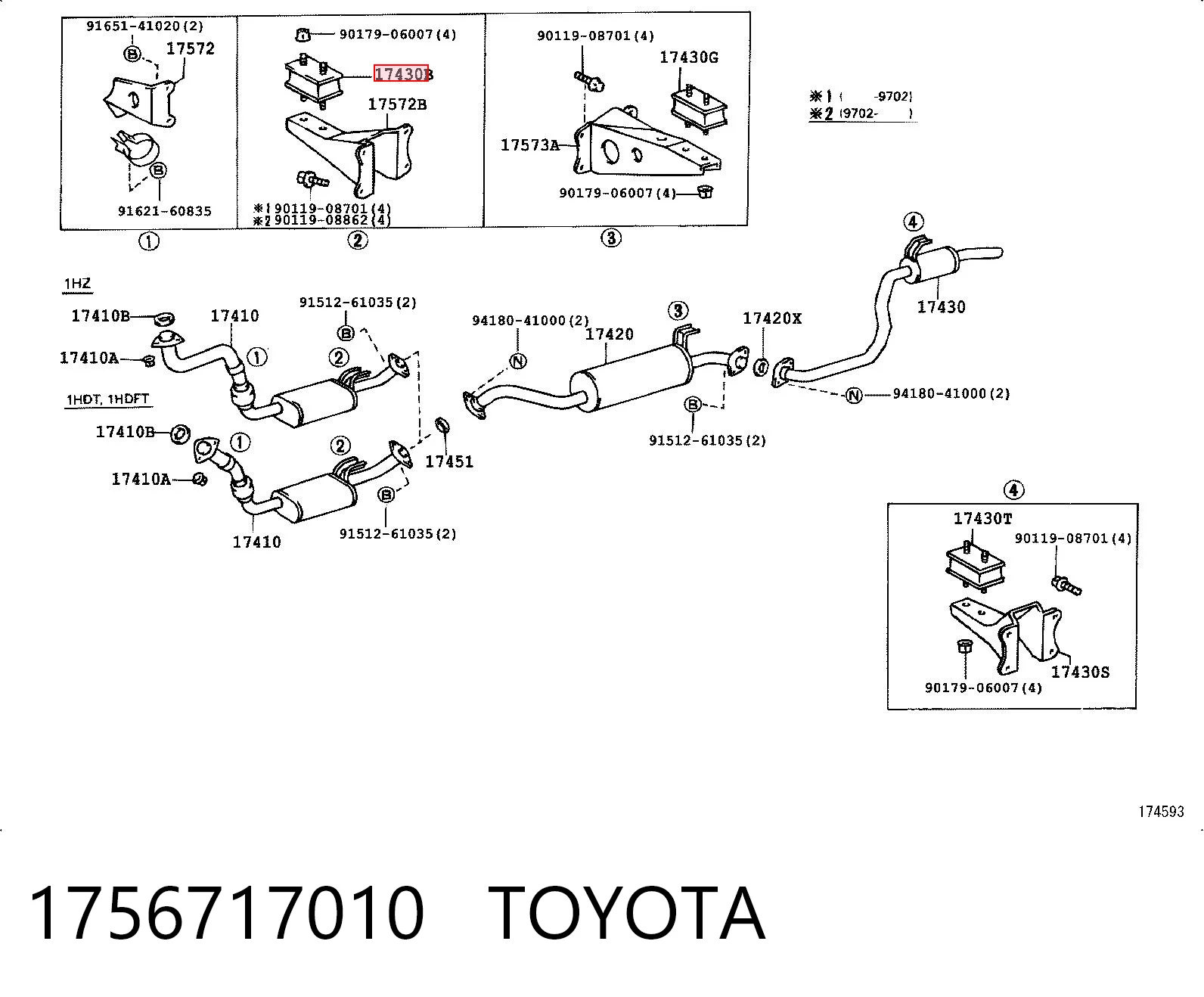 1756717010 Toyota Soporte de escape