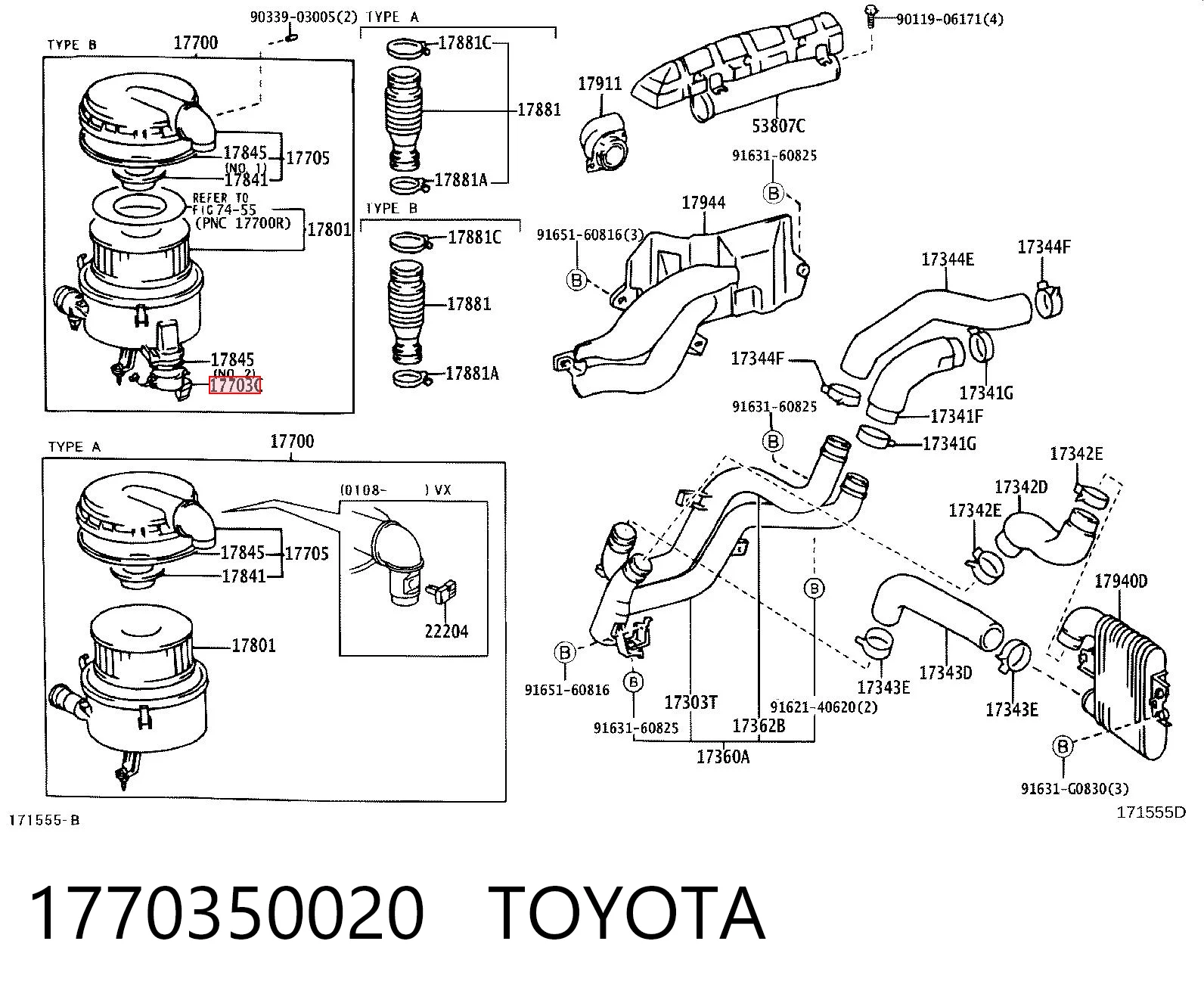 Comprar Caja del filtro de aire Toyota Land Cruiser  J10 a bajo precio