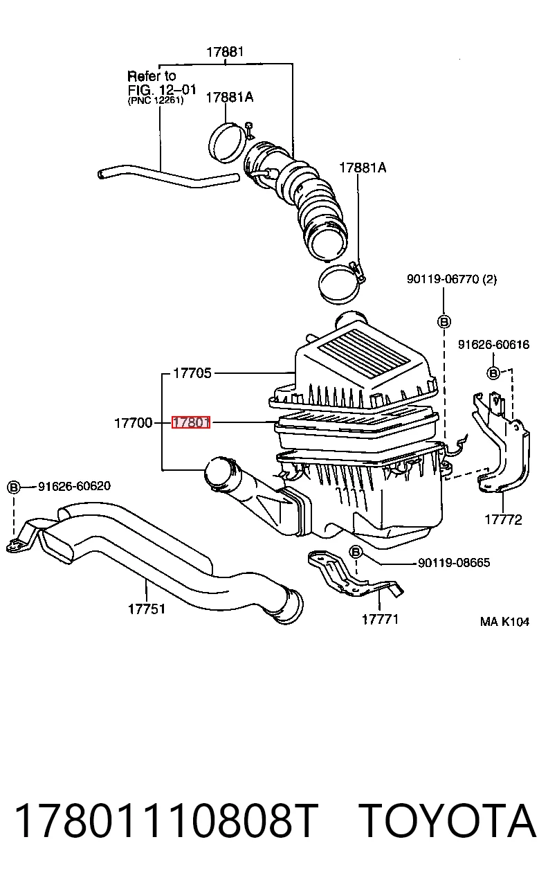 Filtro aire TERCEL  coupé (1994-1999) original desde 9,60 €