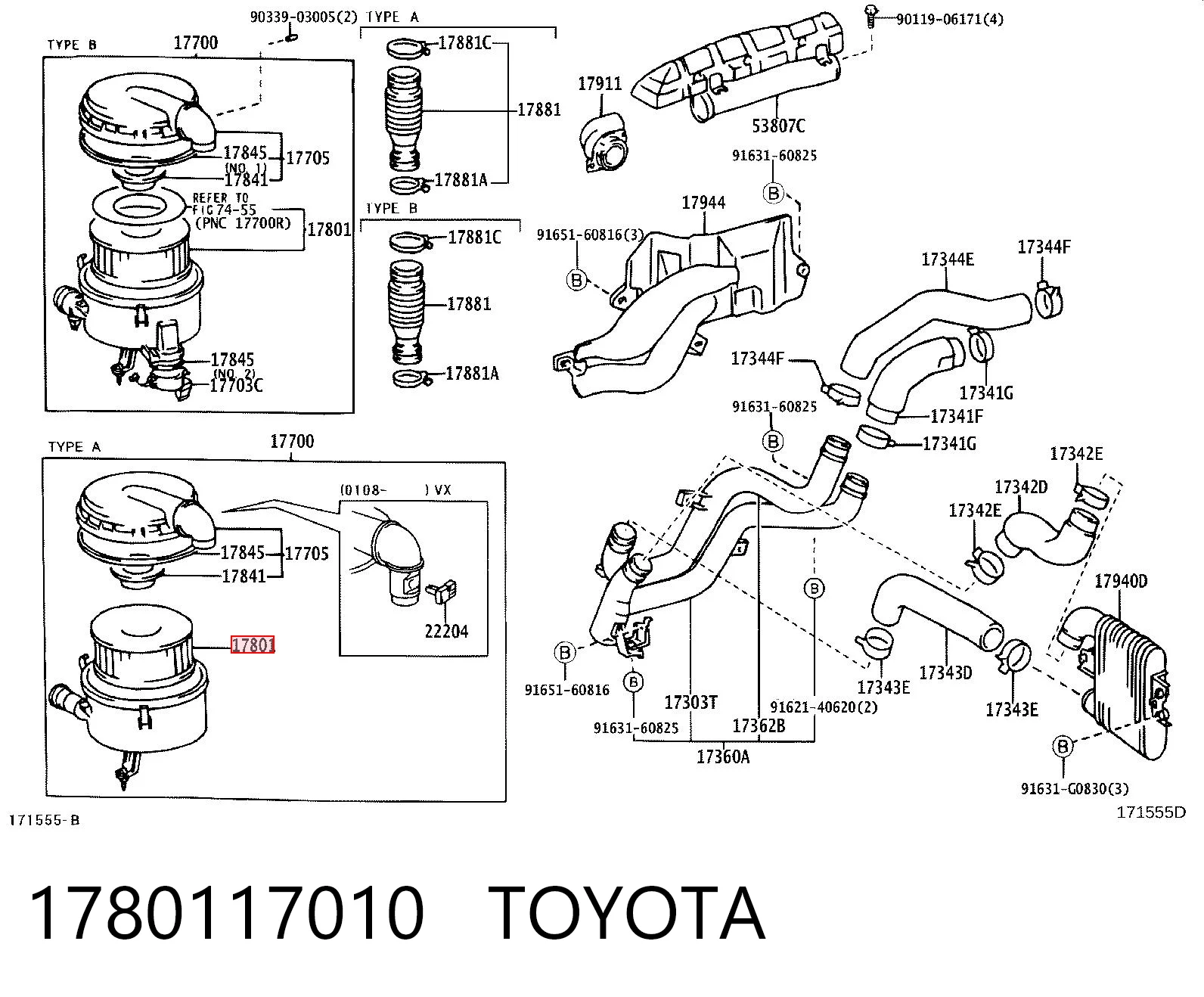 Comprar Filtro de aire Toyota Land Cruiser 100 J10