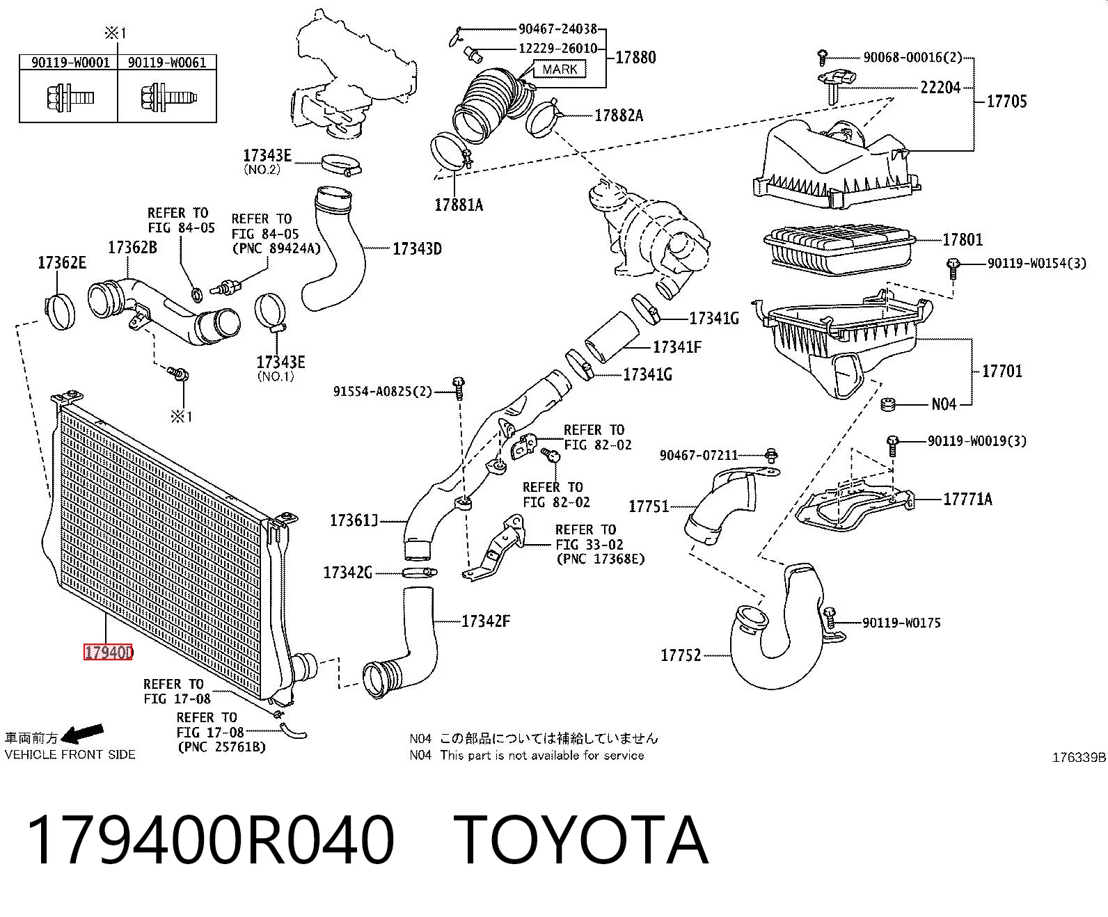 Enfriador de aire de admisión Toyota Corolla 