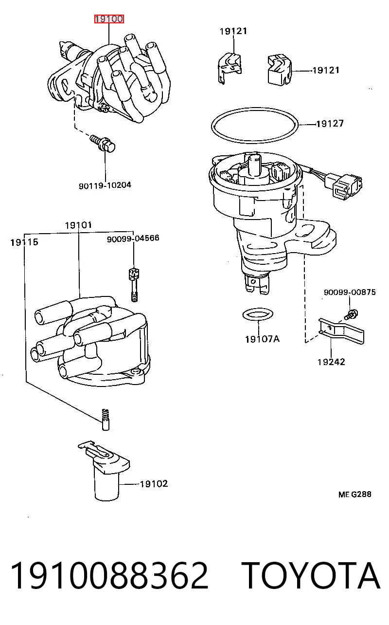 Distribuidor para Toyota Celica  T16
