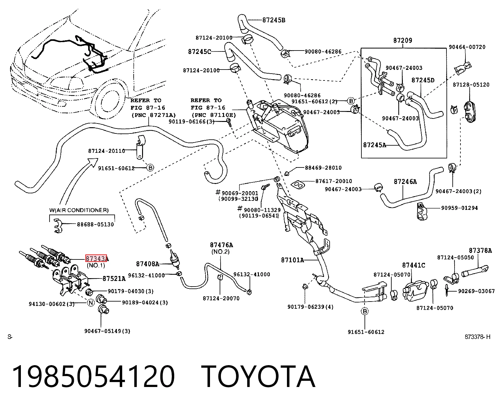 1985054120 Toyota Bujías de calentamiento