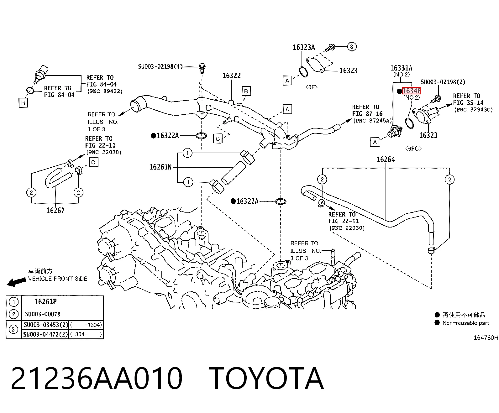 Junta carcasa de termostato Subaru Legacy II (BD, BG)