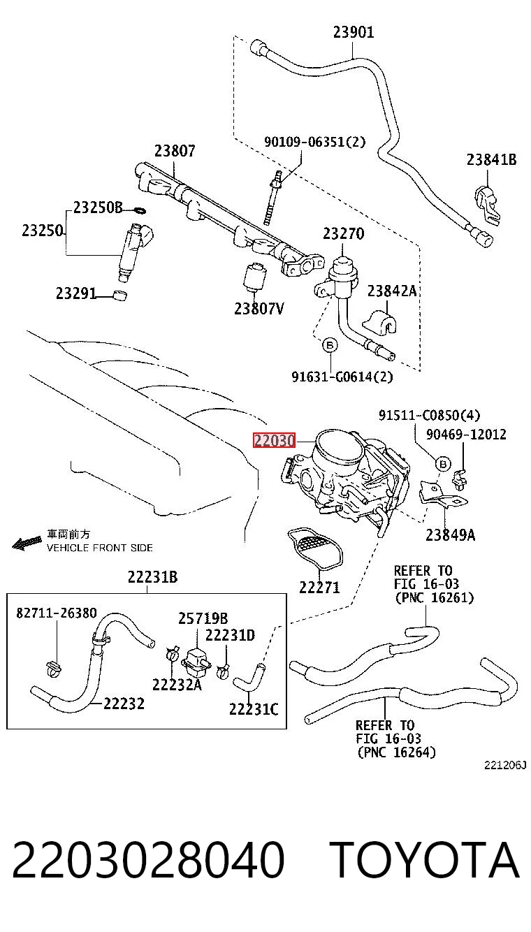 Mariposa de admisión para Toyota Camry V V30