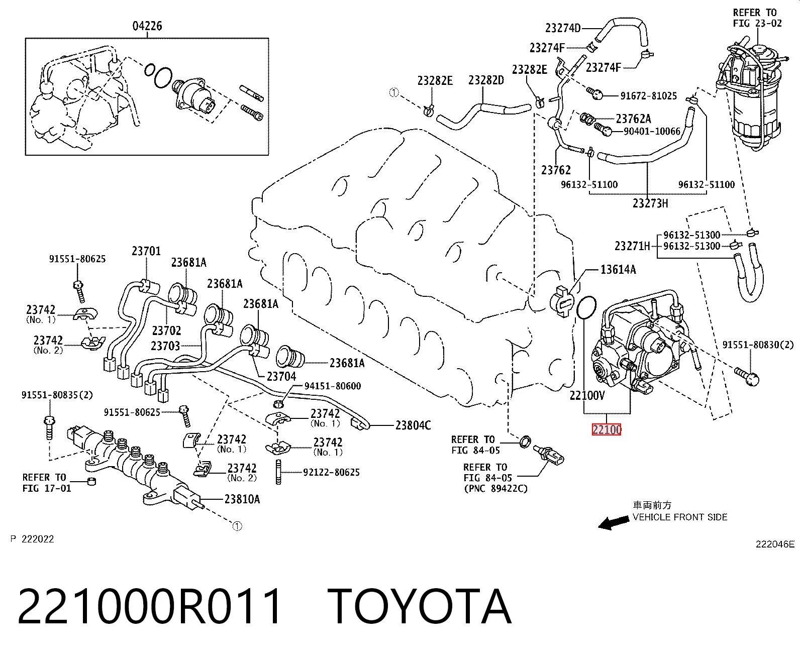 221000R011 Toyota Bomba de inyección