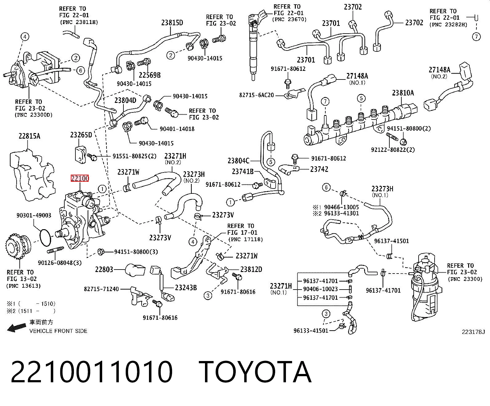 2210011010 Toyota Bomba de inyección