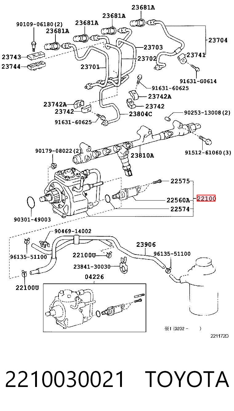 2210030021 Toyota Bomba de inyección