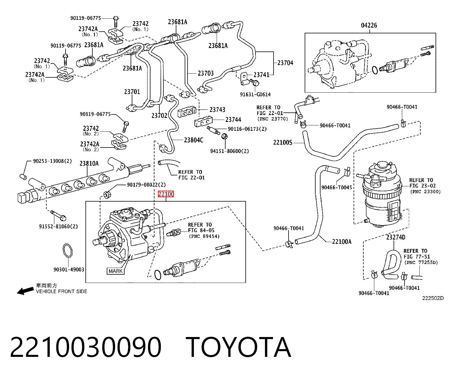 2210030090 Toyota Bomba de inyección