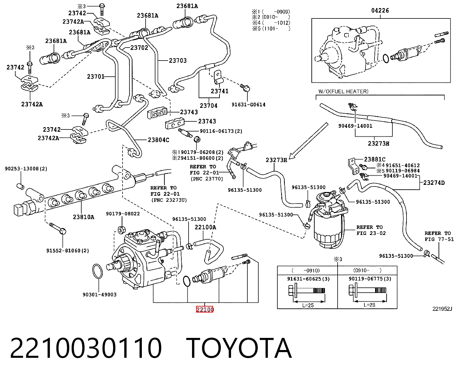 2210030110 Toyota Bomba de inyección