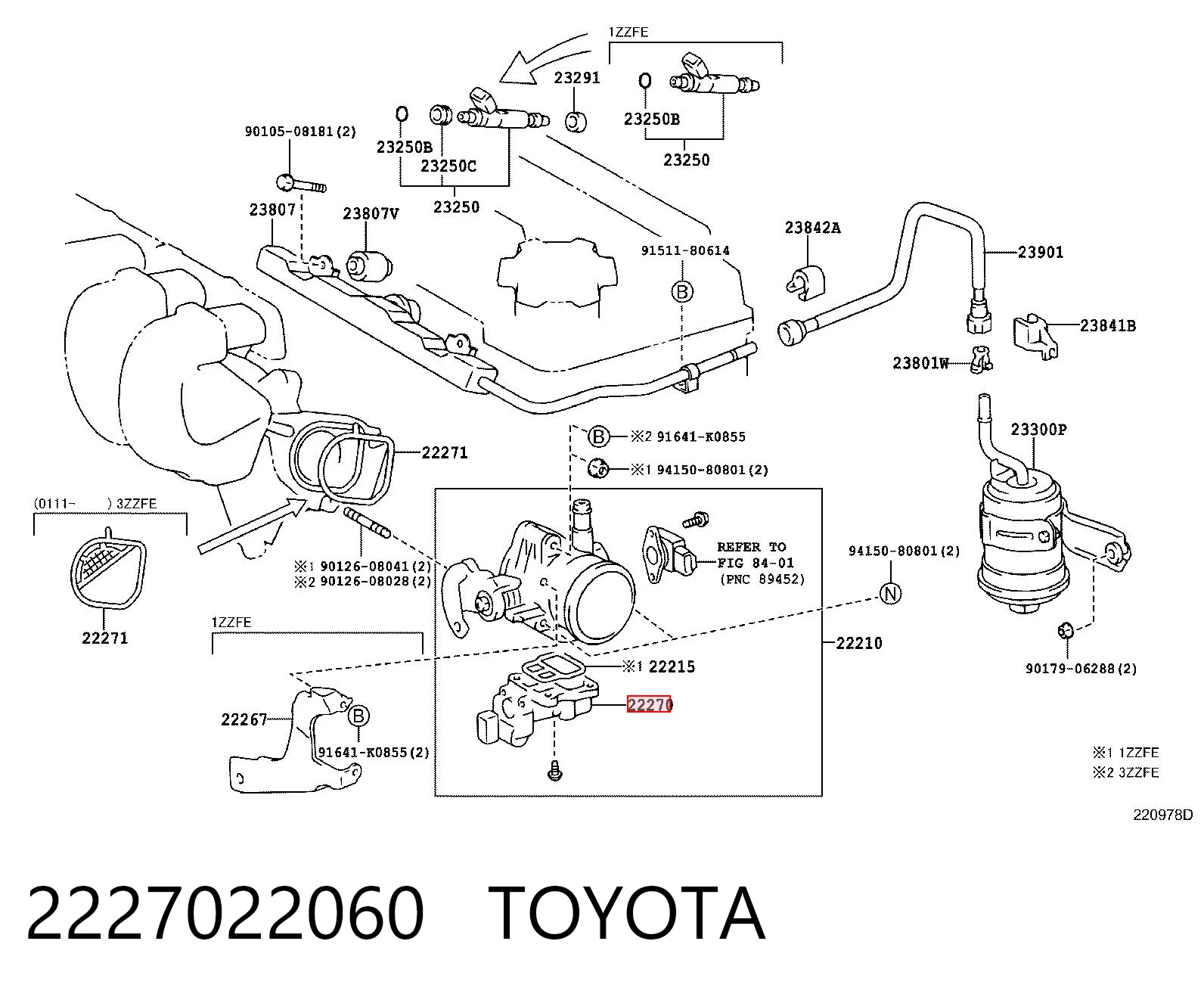 2227022060 Toyota Regulador de ralentí