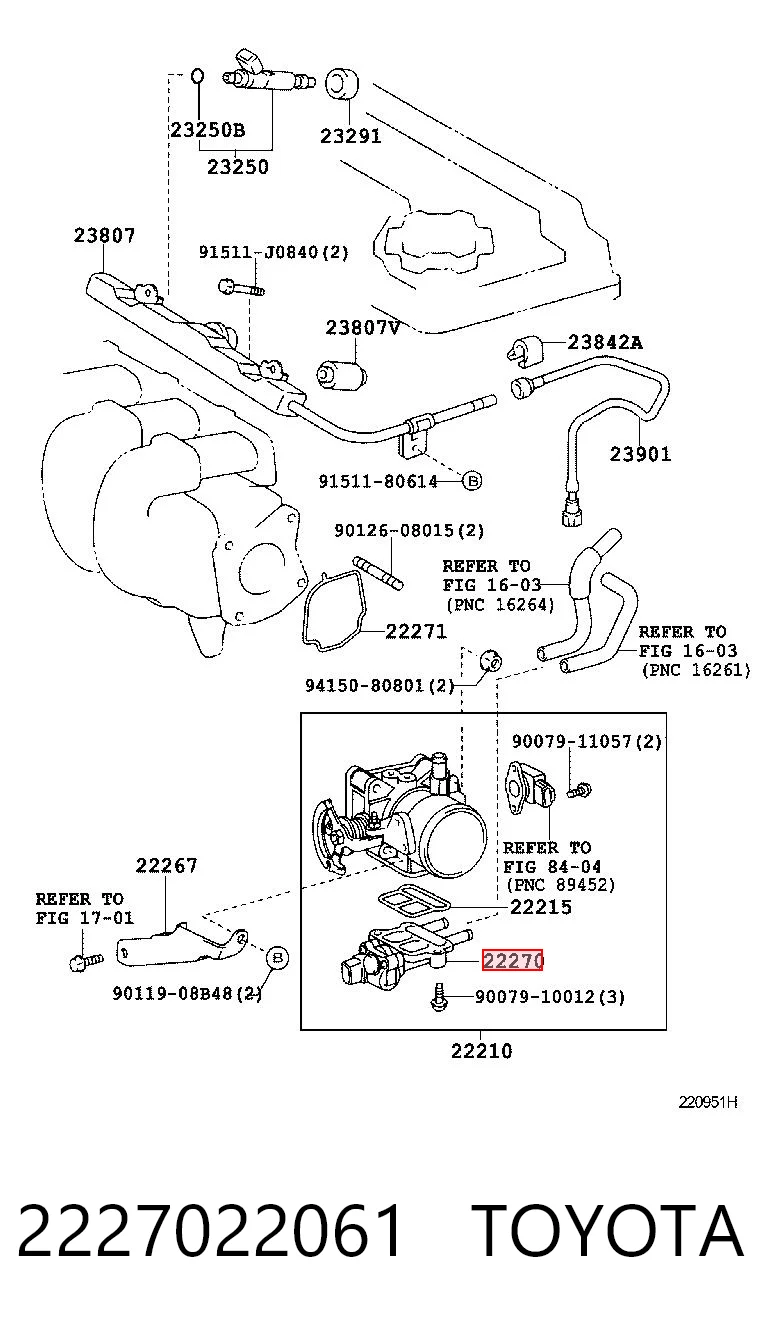 2227022061 Toyota Regulador de ralentí