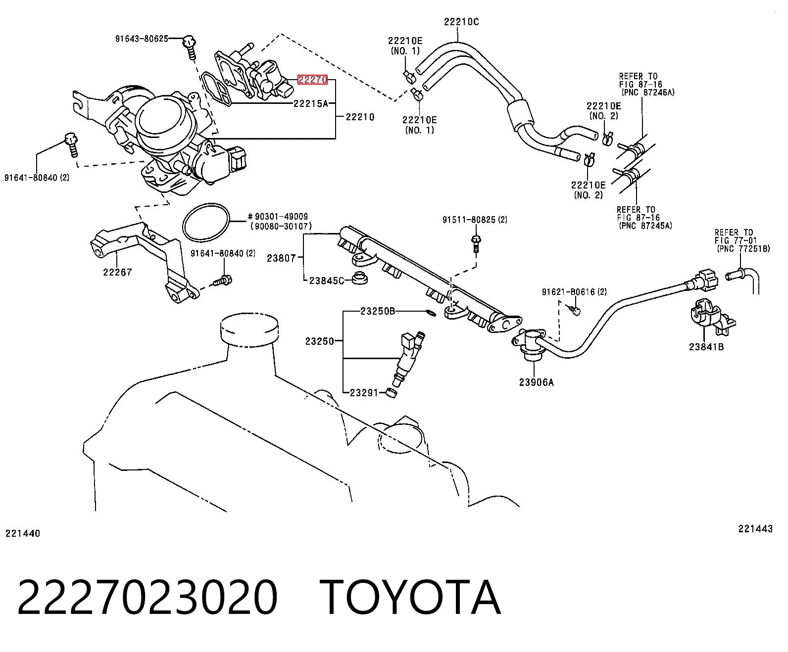 2227023020 Toyota Regulador de ralentí