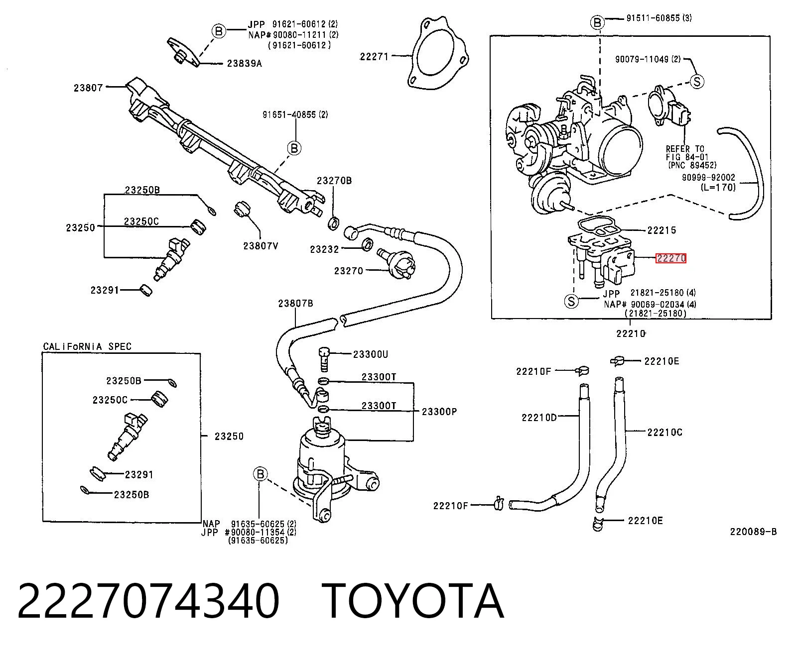 Regulador de ralentí para Toyota Camry IV V20