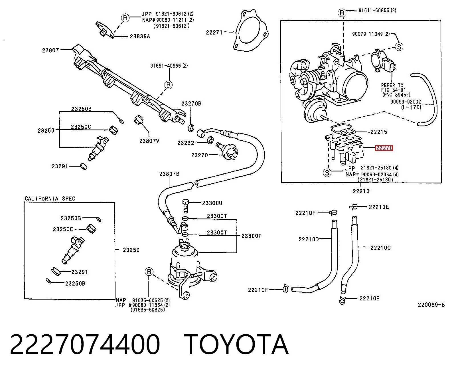 2227074400 Toyota Regulador de ralentí