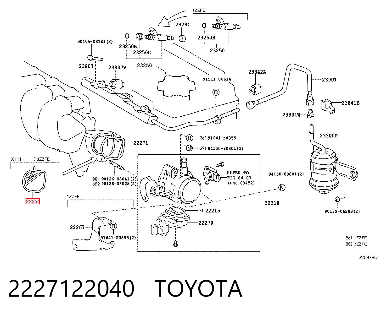 Comprar Junta de la mariposa de admisión Toyota RAV4 II XA2 a bajo precio
