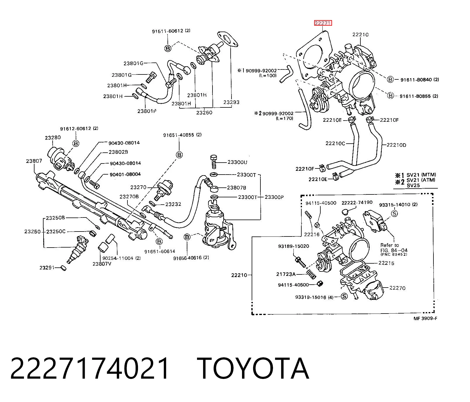 Comprar Junta de la mariposa de admisión Toyota Camry  V2 a bajo precio