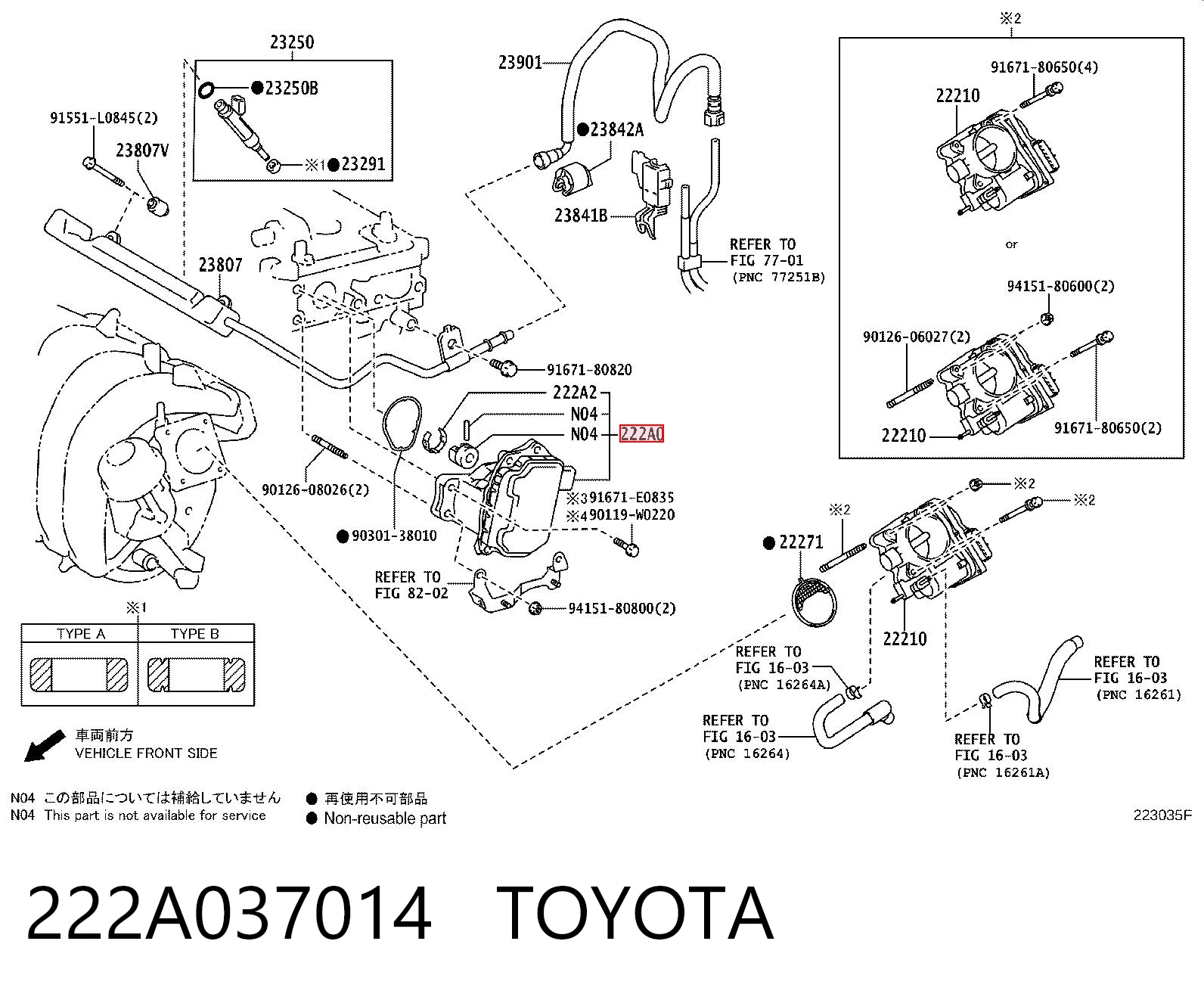 222A037014 Toyota Módulo de control de válvulas