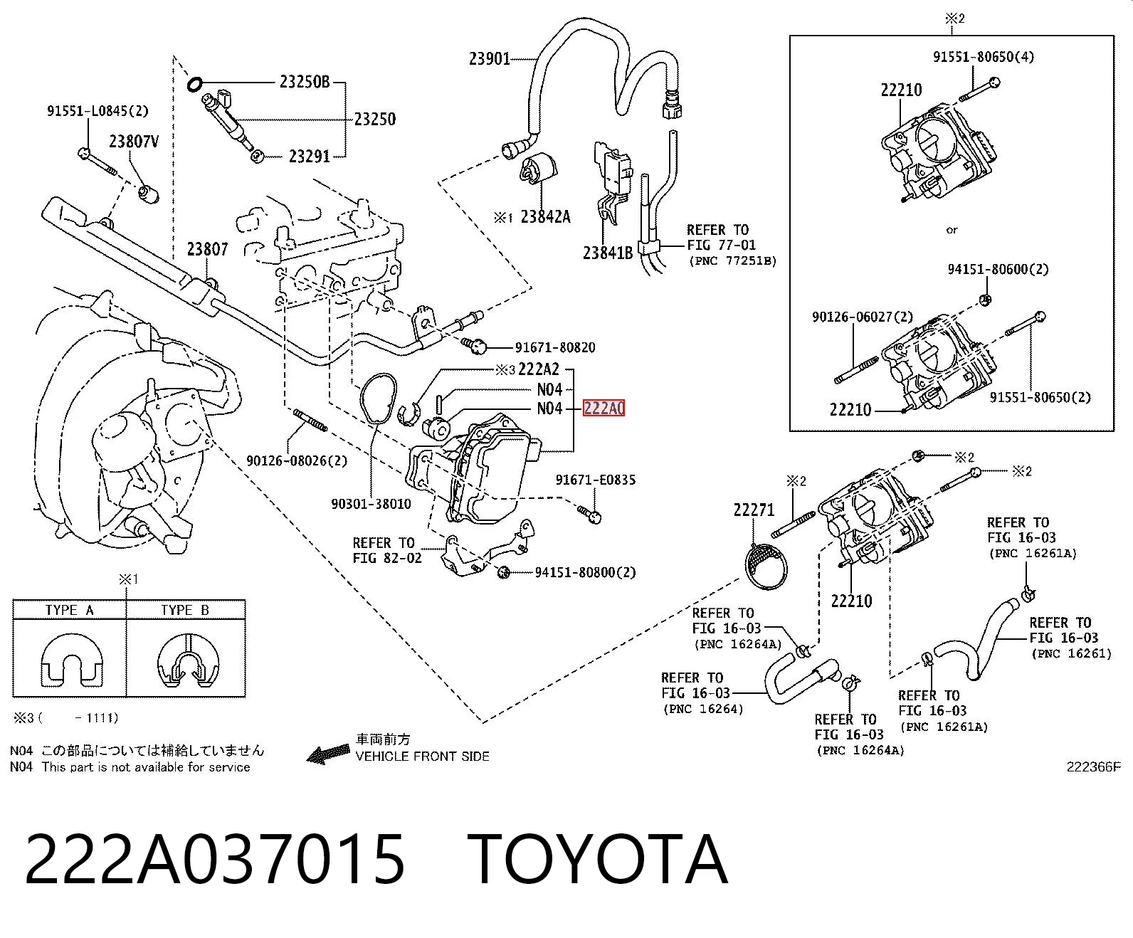 222A037015 Toyota Módulo de control de válvulas