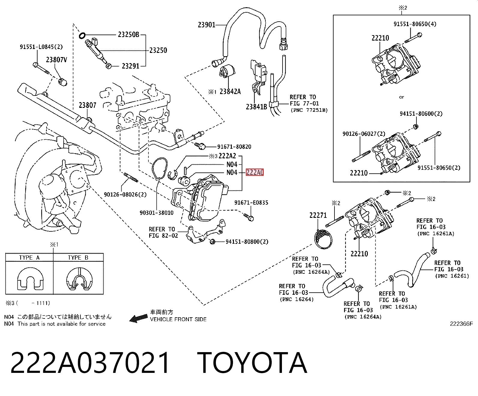 222A037021 Toyota Módulo de control de válvulas