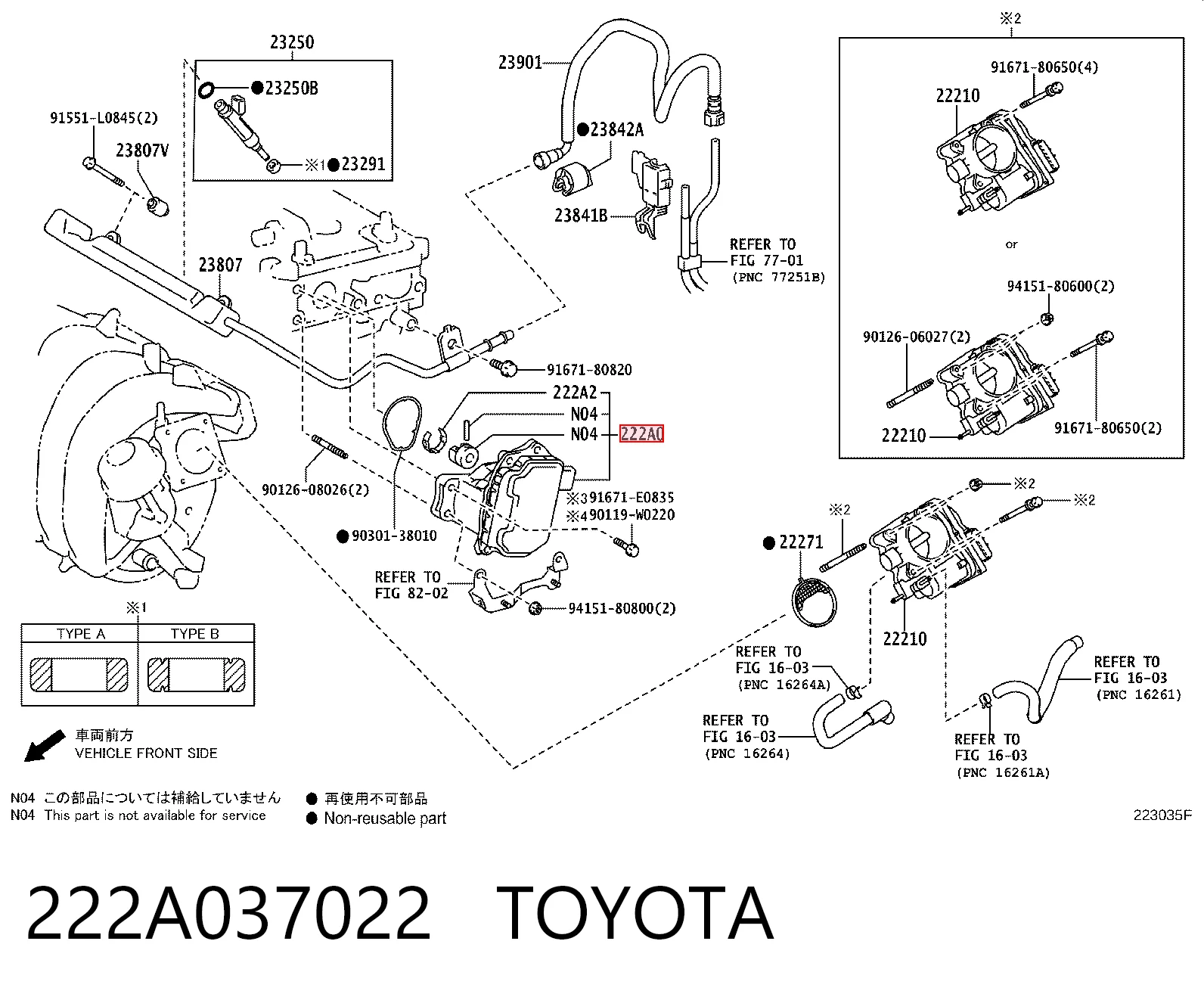222A037022 Toyota Módulo de control de válvulas