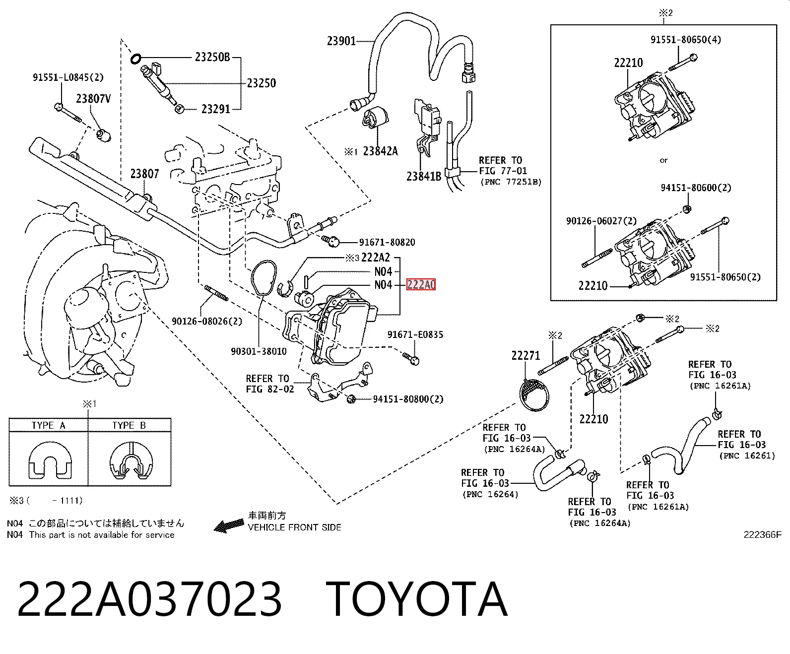 222A037023 Toyota Módulo de control de válvulas