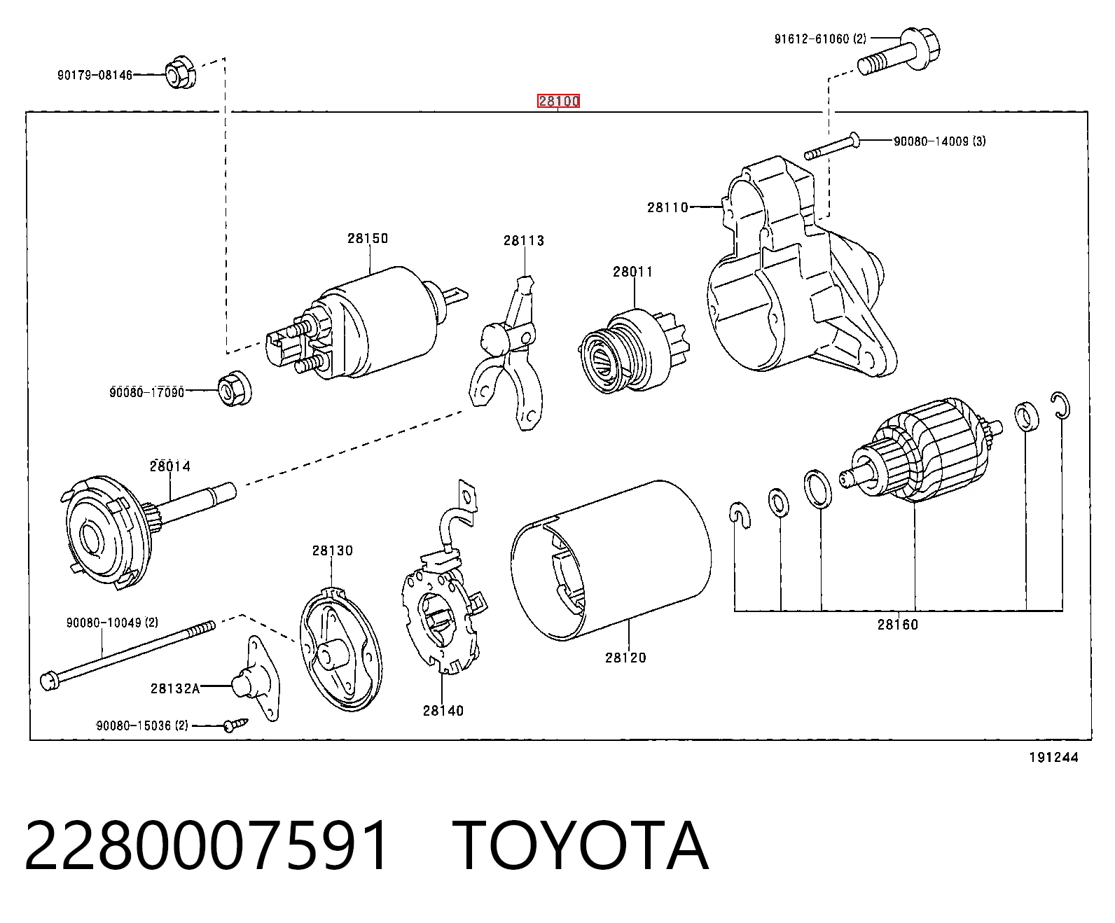 2280007591 Toyota Arranque motores