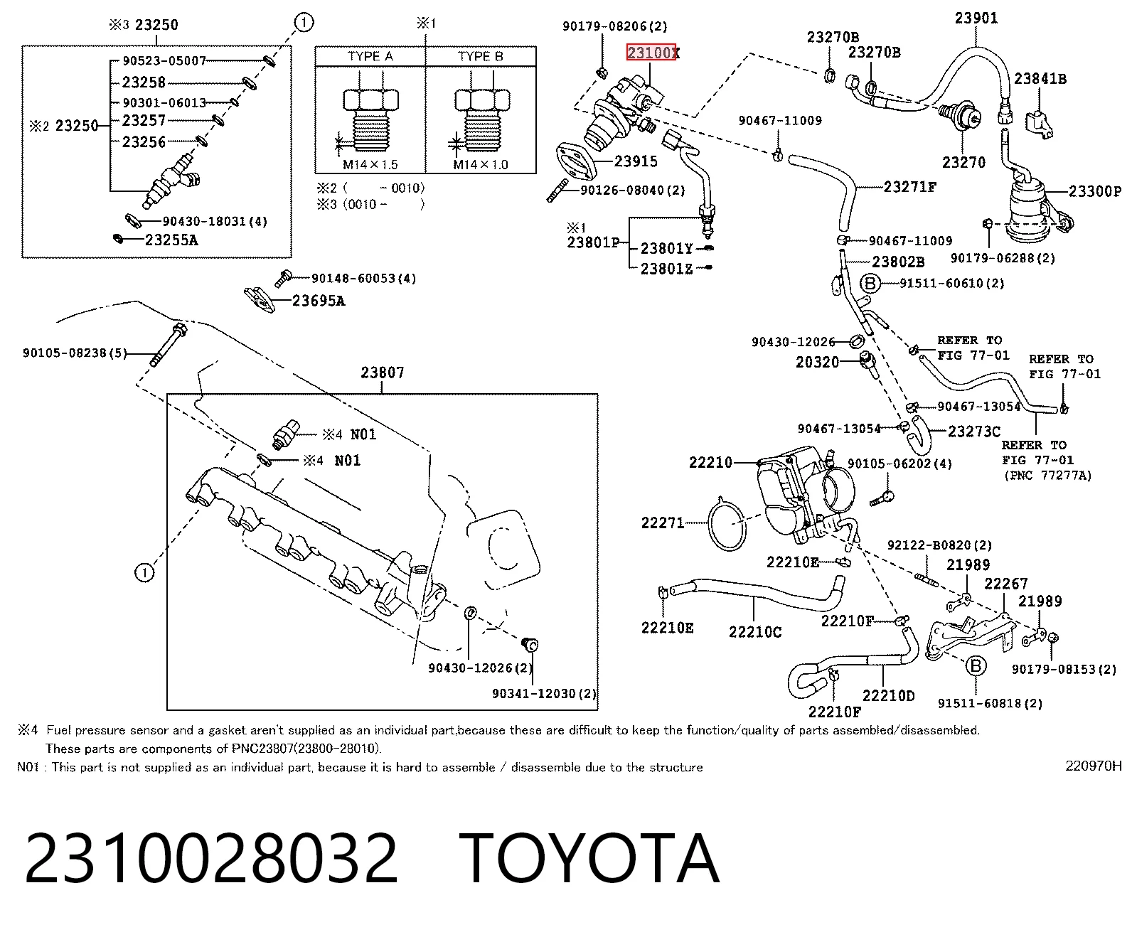2310028032 Toyota Bomba de inyección