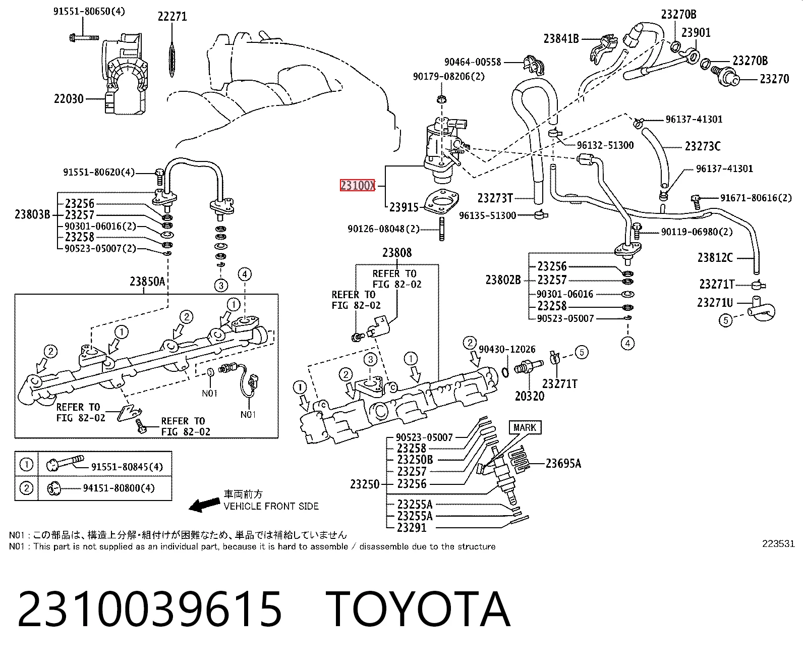 2310039615 Toyota Bomba de inyección