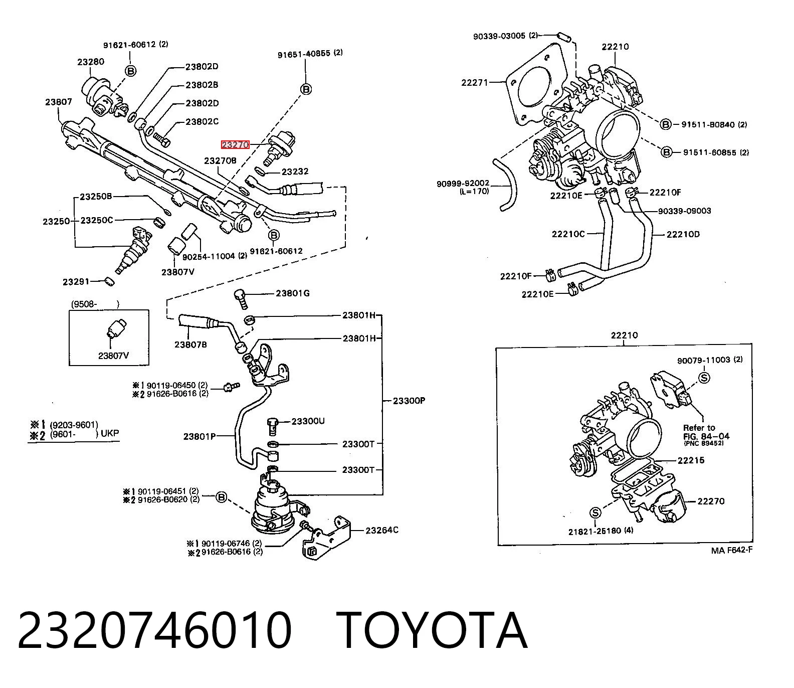2320746010 Toyota Válvula reguladora de presión