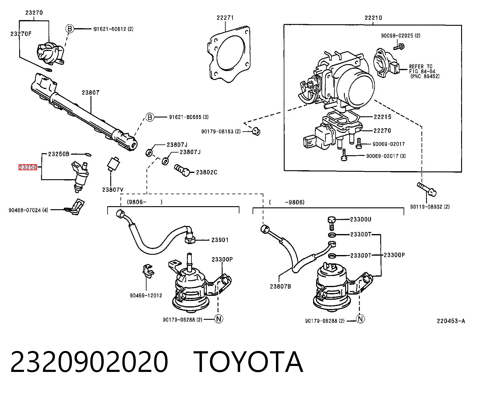 2320902020 Toyota Inyector de combustible