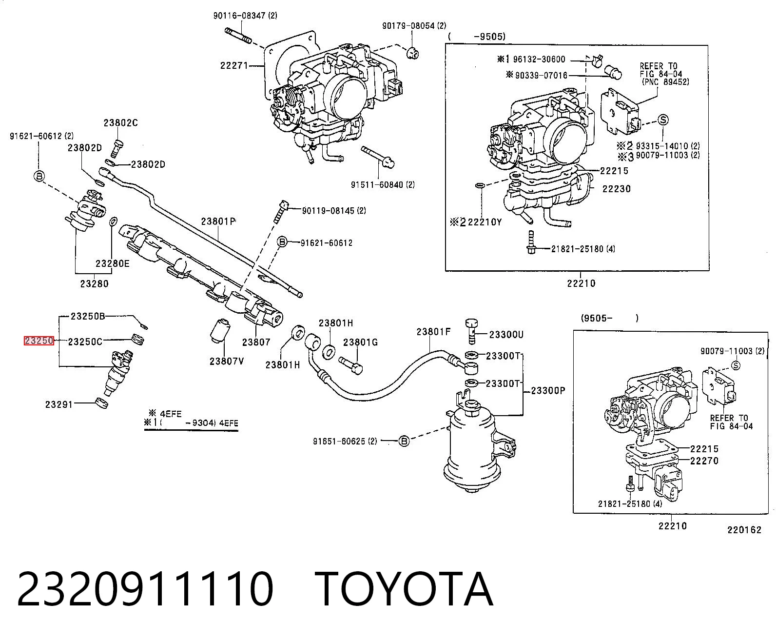 2320911110 Toyota Inyector de combustible