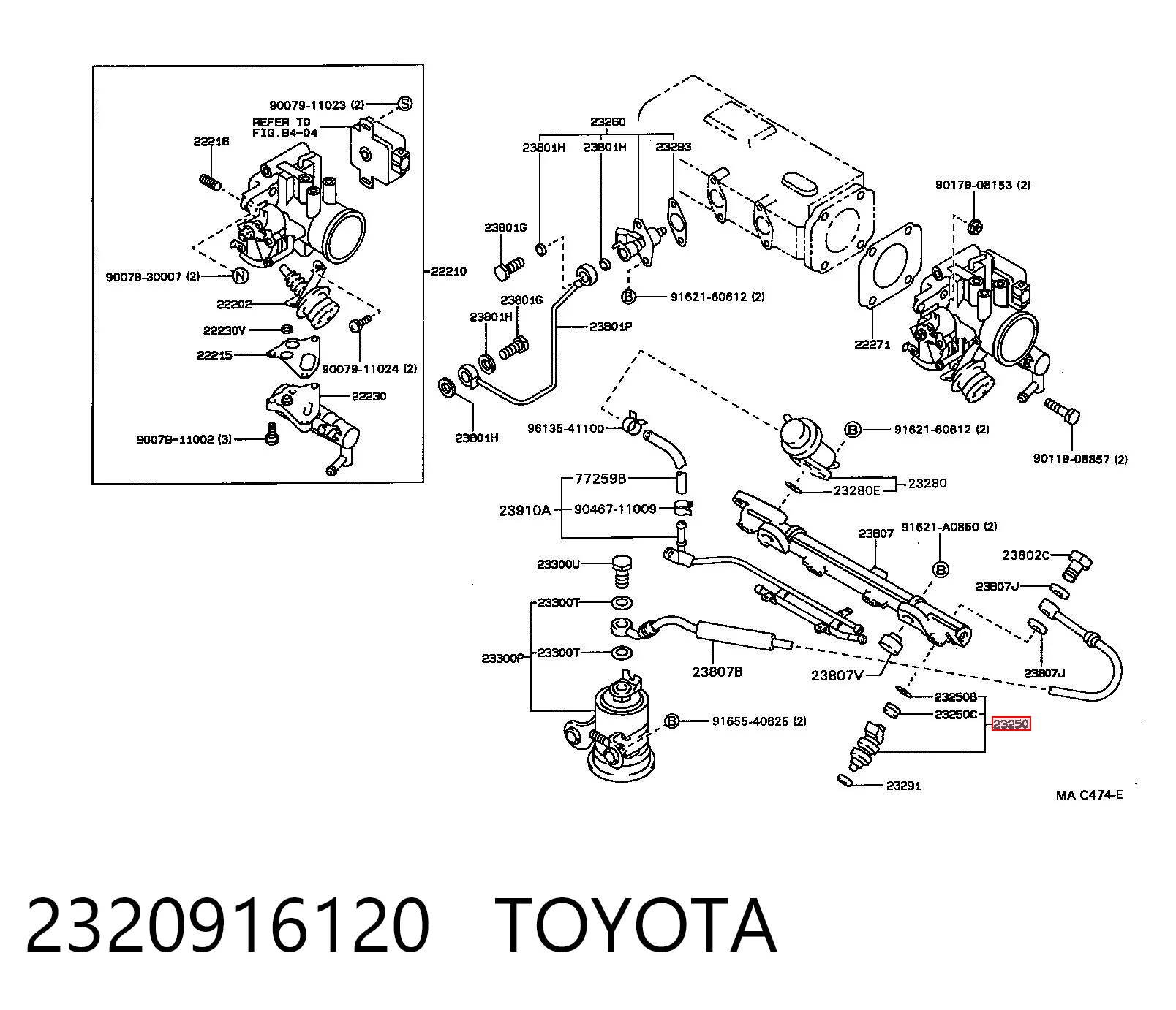 Inyector de combustible para Toyota Corolla  E9