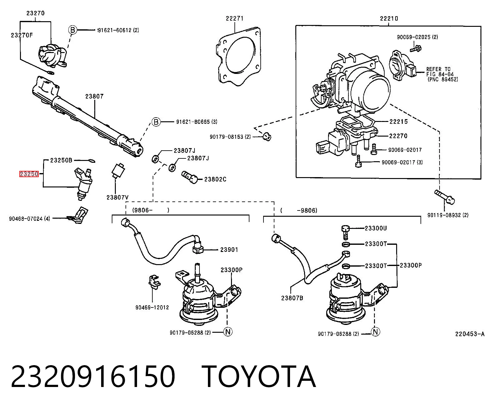 2320916150 Toyota Inyector de combustible