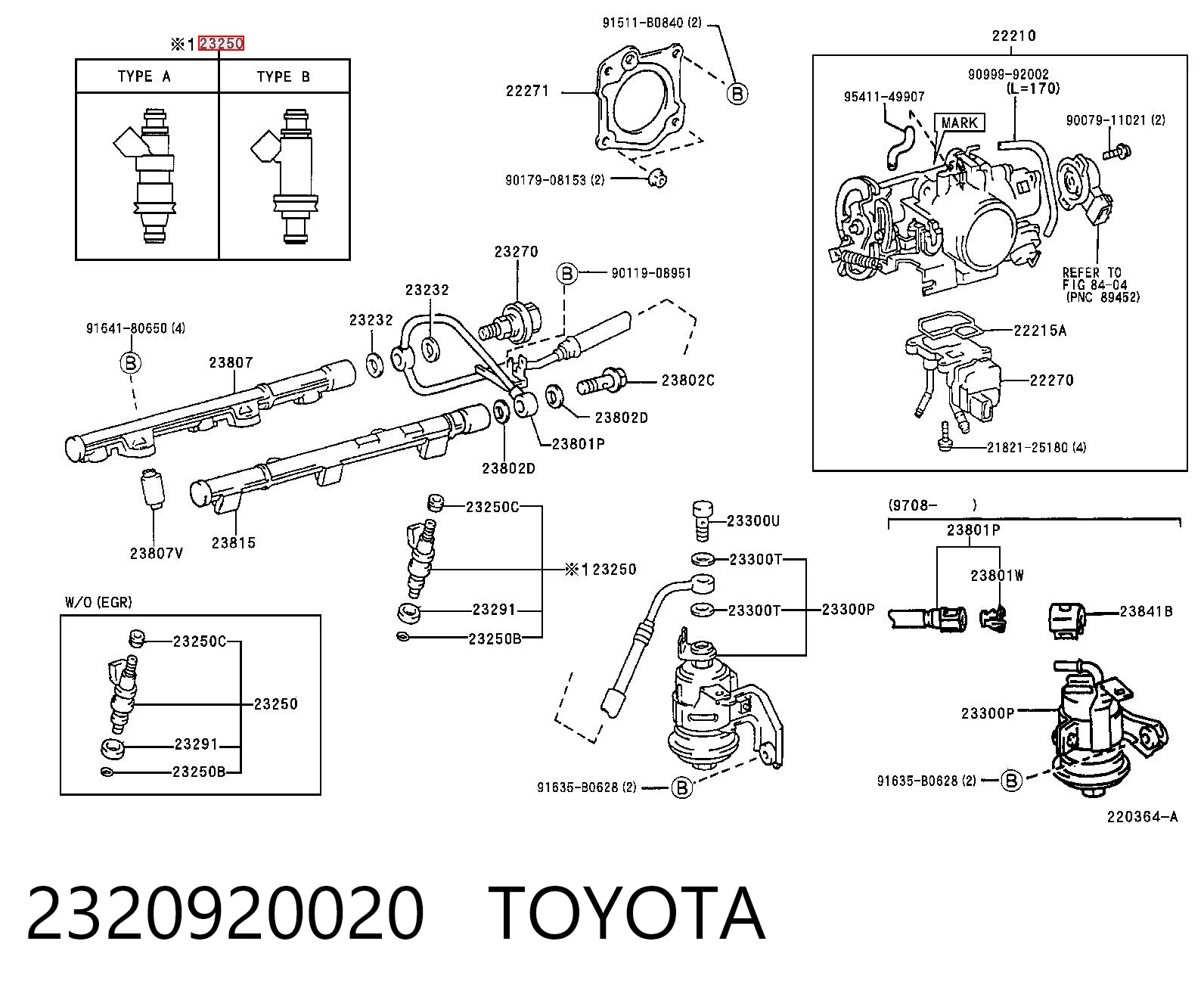 2320920020 Toyota Inyector de combustible