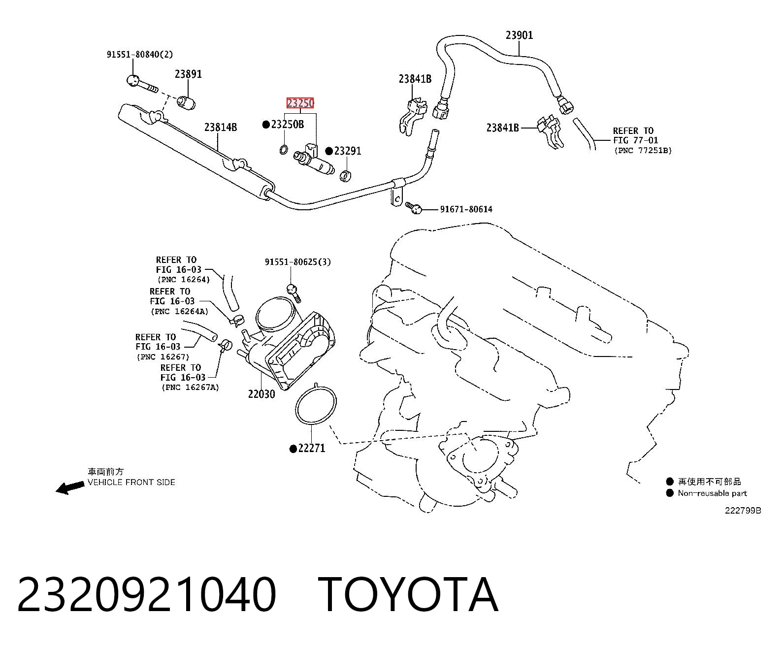 2320921040 Toyota Inyector de combustible