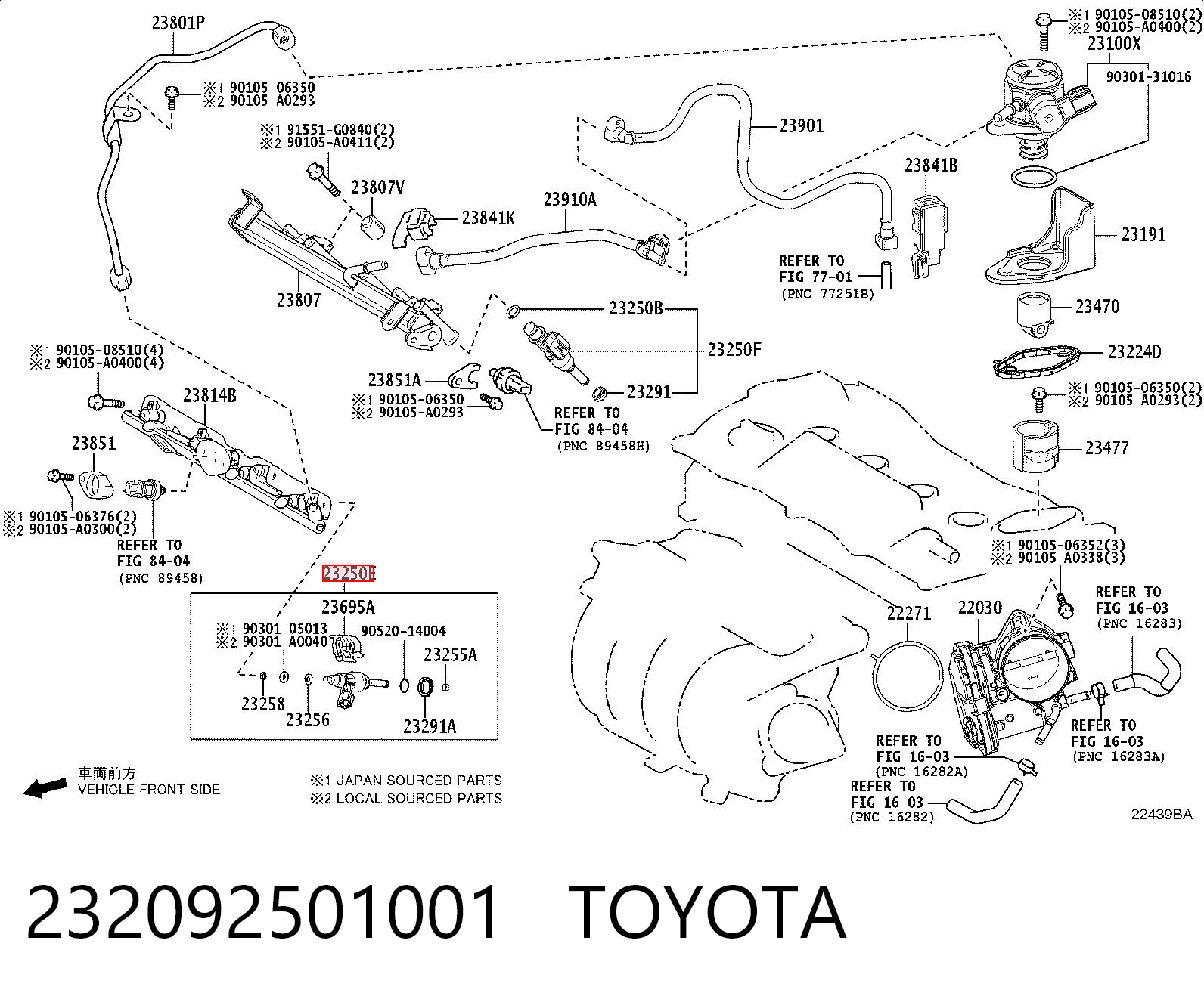 232092501001 Toyota Inyector de combustible