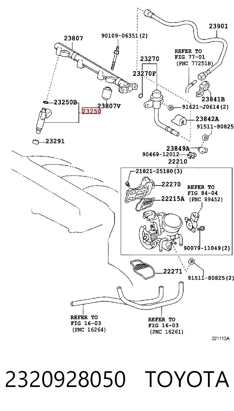 2320928050 Toyota Inyector de combustible