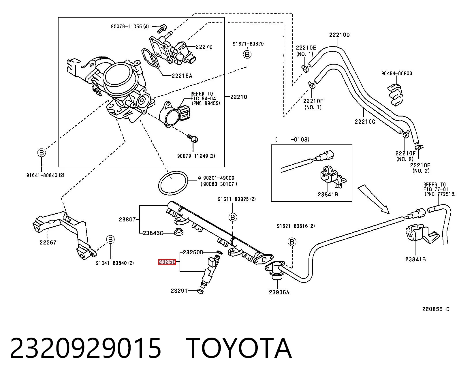 2320929015 Toyota Inyector de combustible