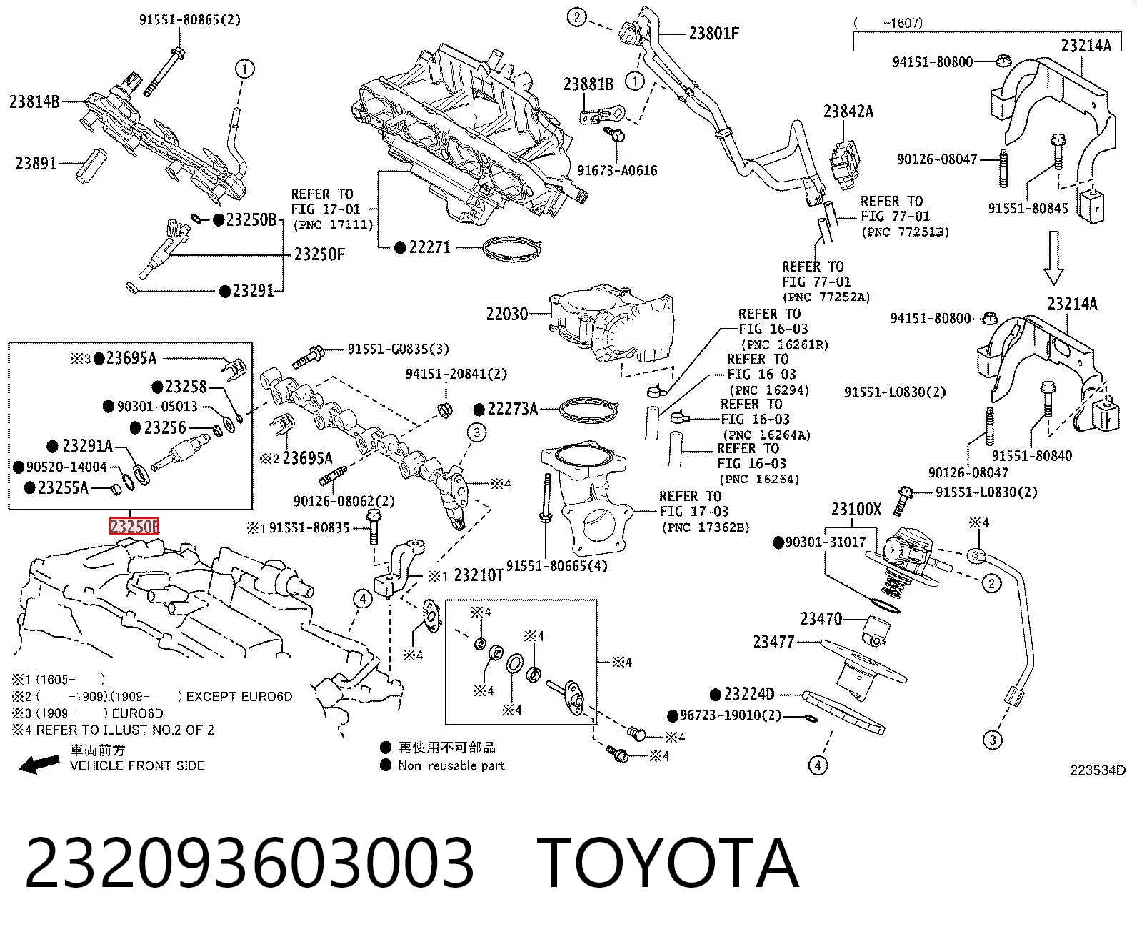 232093603003 Toyota Inyector de combustible