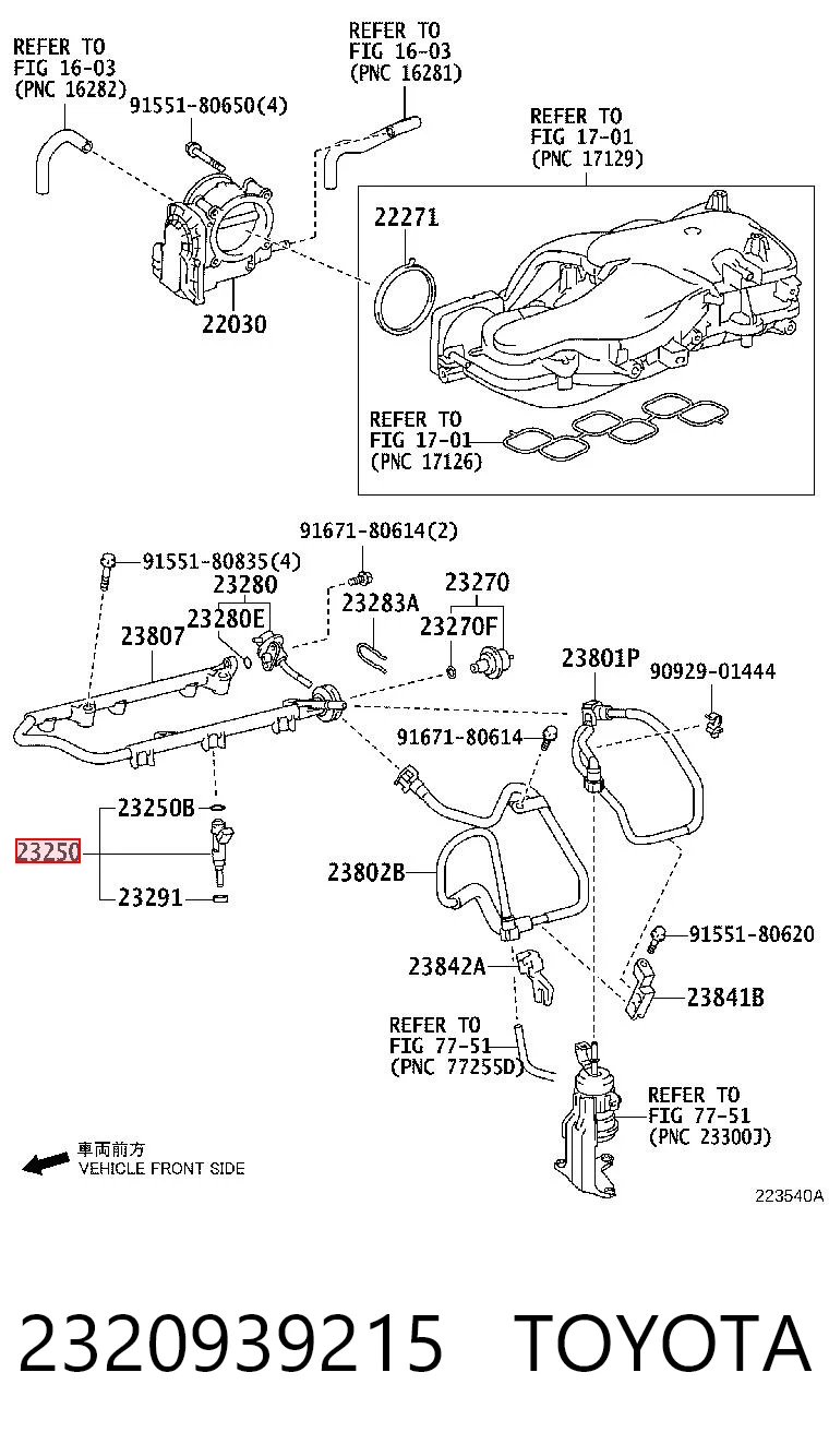 2320939215 Toyota Inyector de combustible