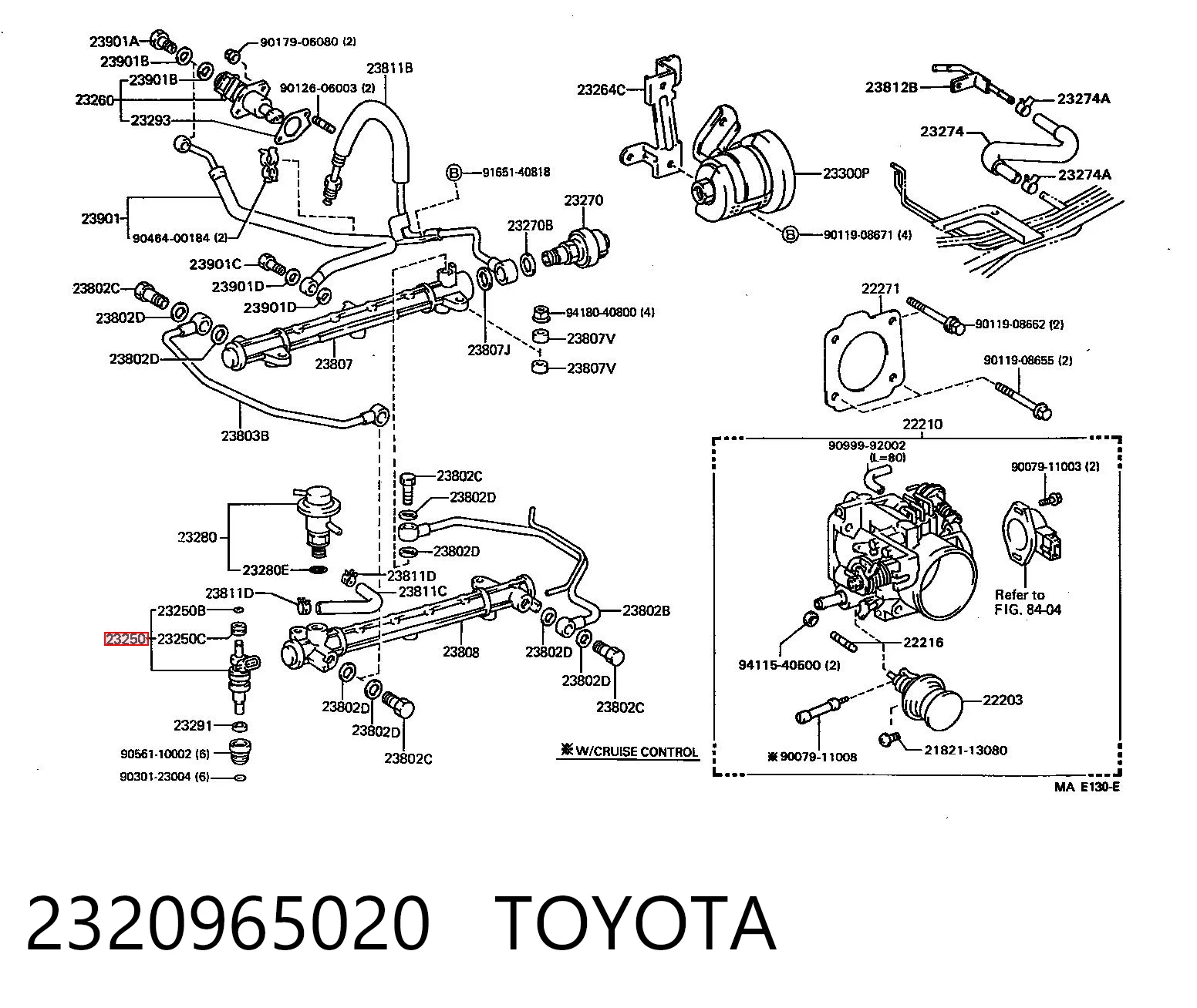 Inyector de combustible para Toyota 4 Runner  N130