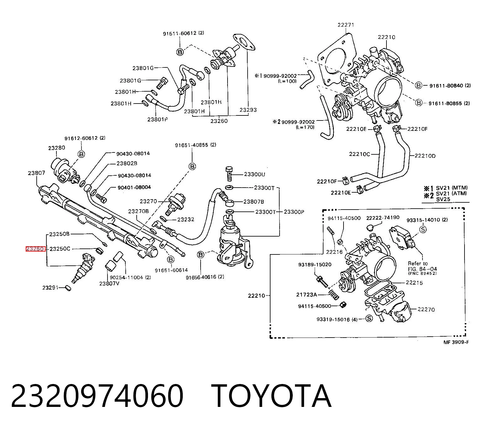 Inyector de combustible para Toyota Camry II V2