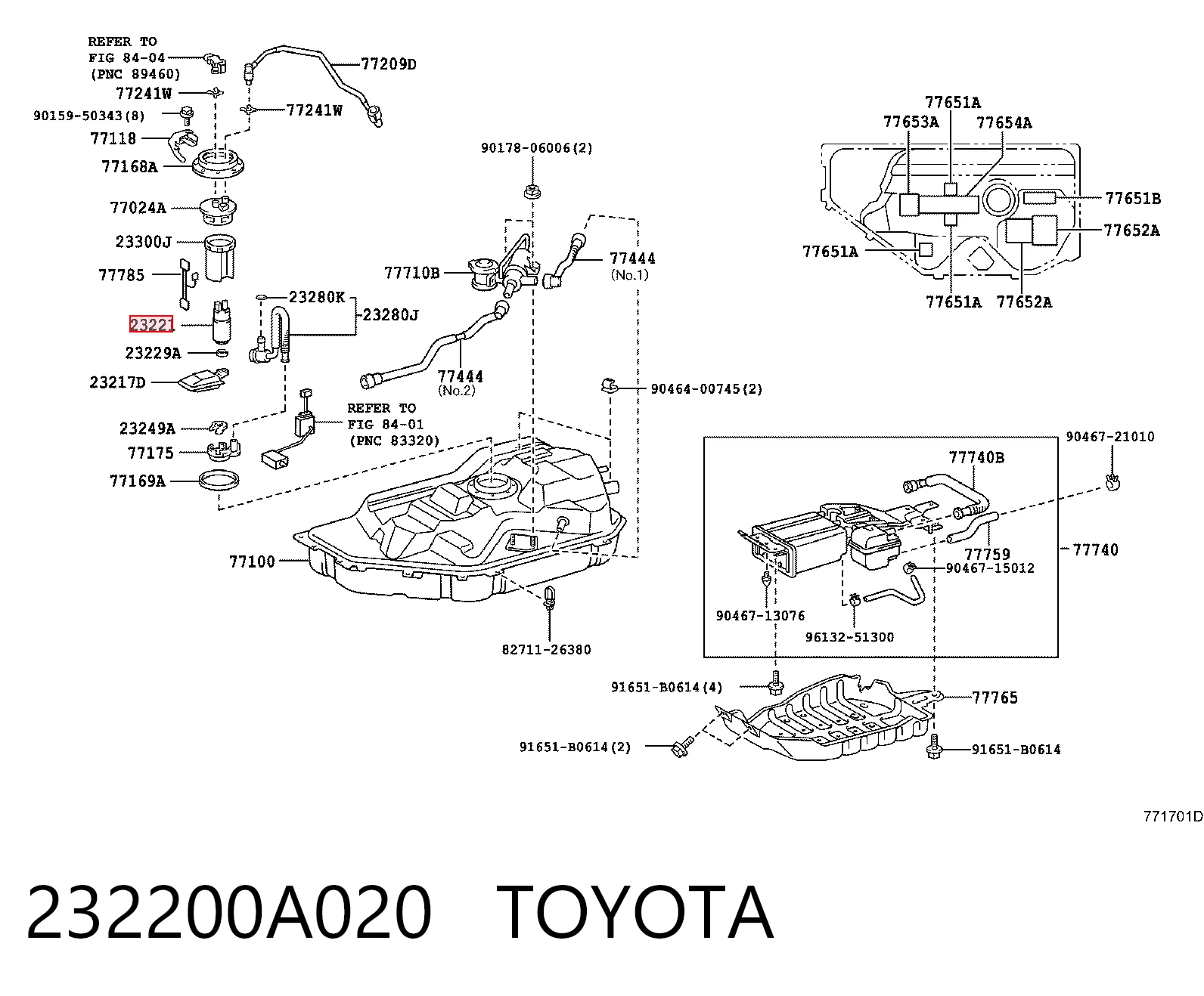 Unidad de alimentación de combustible para Lexus RX 300/330/350/400H U3