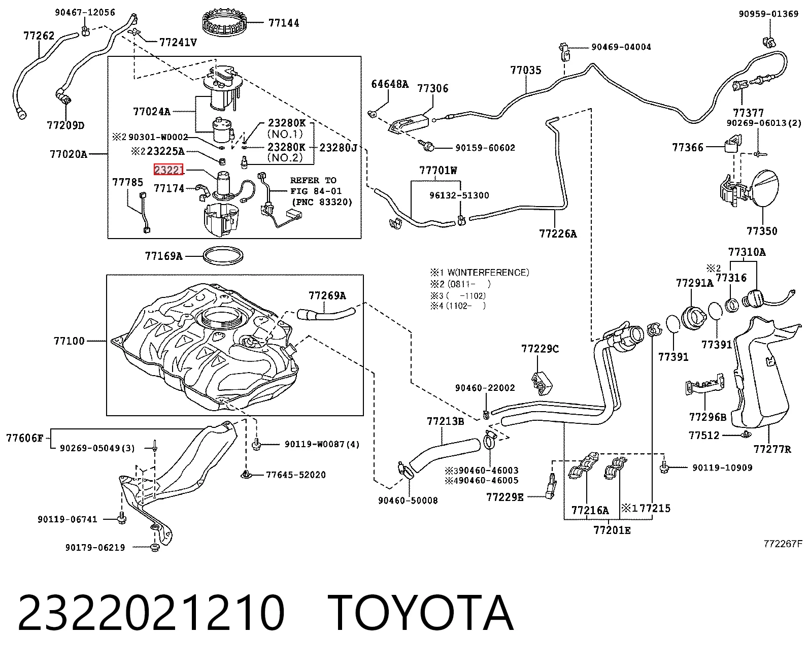 Bomba de combustible eléctrica sumergible  Toyota 2322021210 precio, desde 32,03 EUR