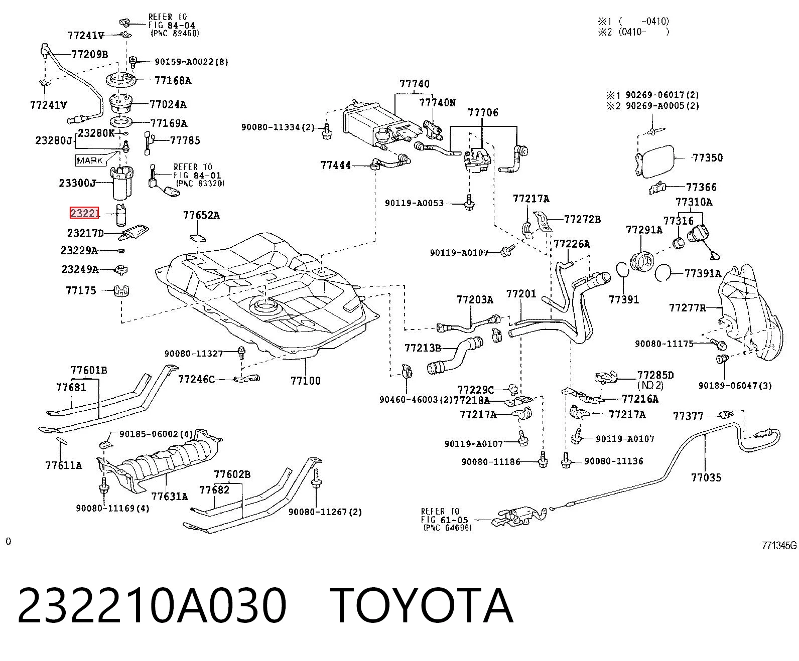 232210A030 Toyota Elemento de turbina de la bomba de combustible