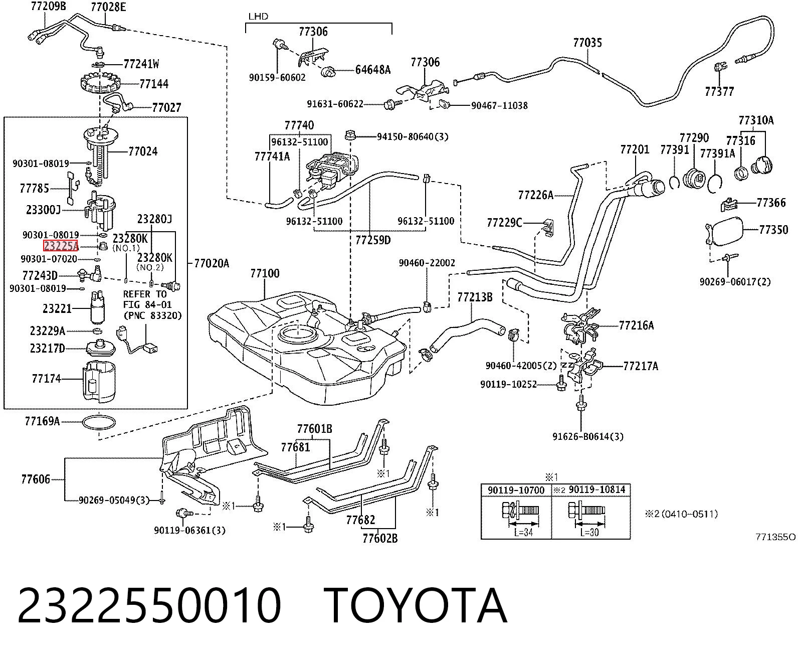 2322550010 Toyota