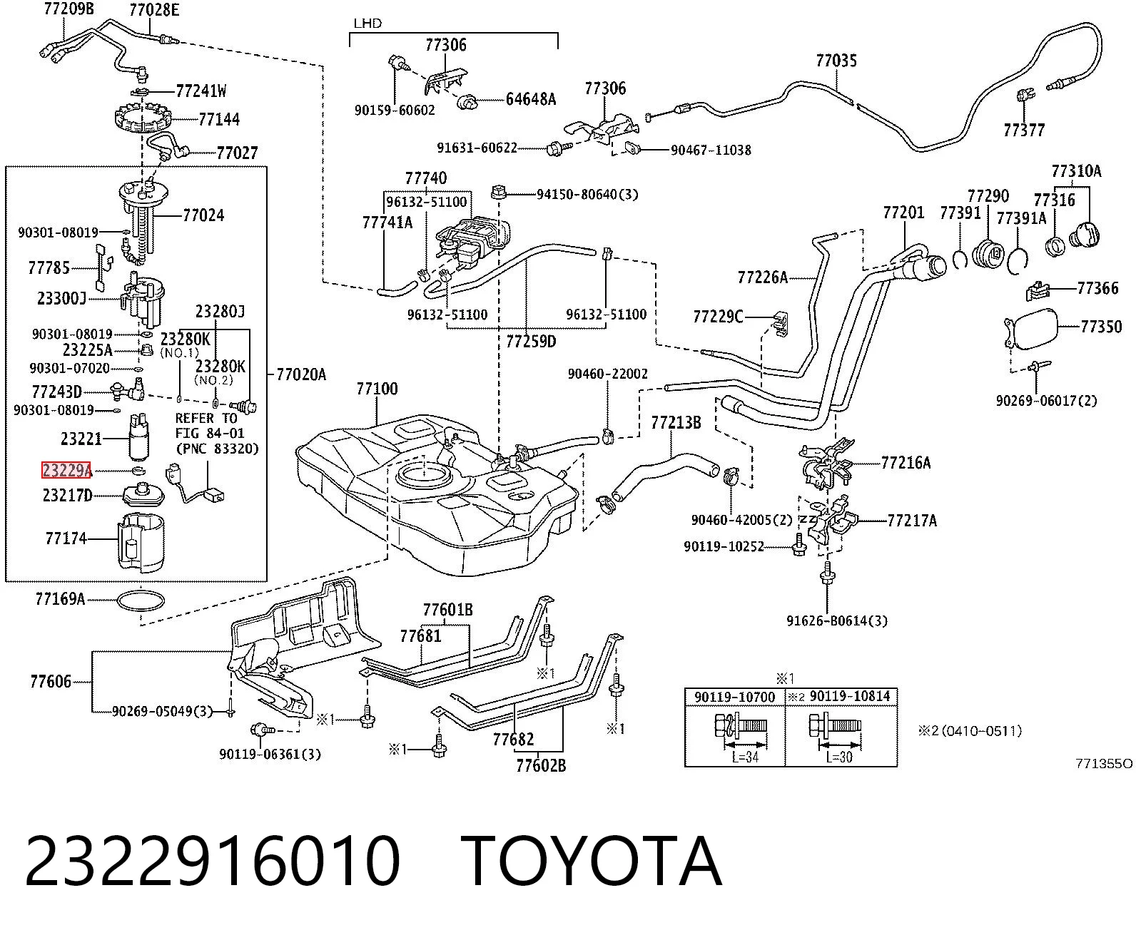 2322916010 Toyota 