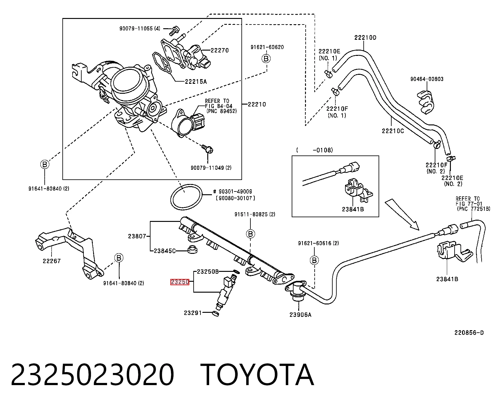2325023020 Toyota Inyector de combustible