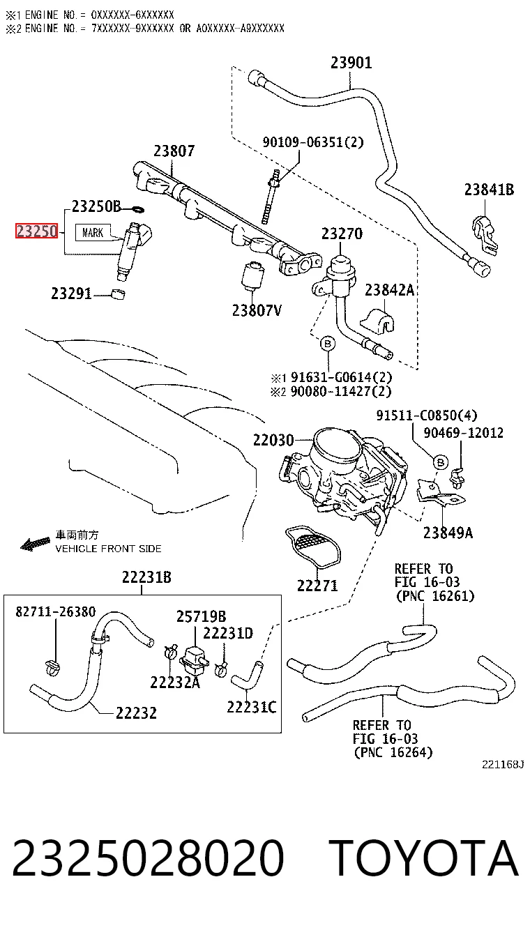 2325028020 Toyota Inyector de combustible